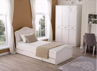 Bett Ausziehbares Funktionsbett Kinderbett Bettrahmen Weiß Holz Betten